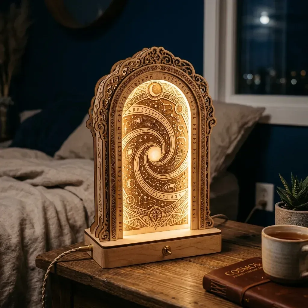 Wooden Night Light Interstellar Portal Home Decor