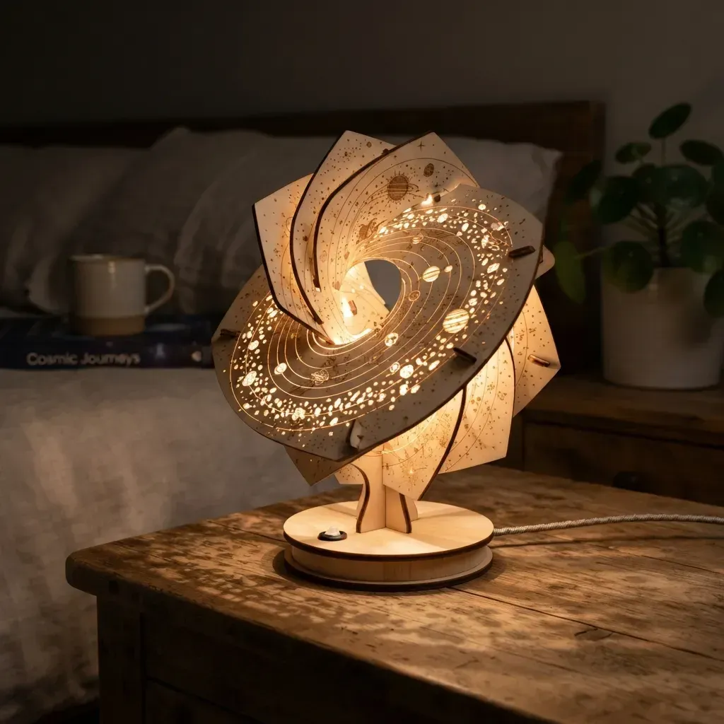 Wooden Night Light Alien Forest Home Decor