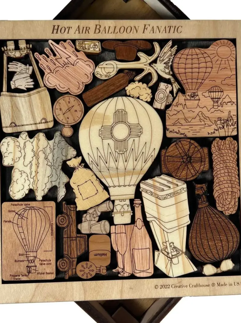 Wooden Hot Air Balloon Display Puzzle For Shelves