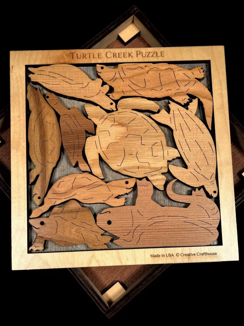 Wooden Turtle Creek Tabletop Puzzle Decoration
