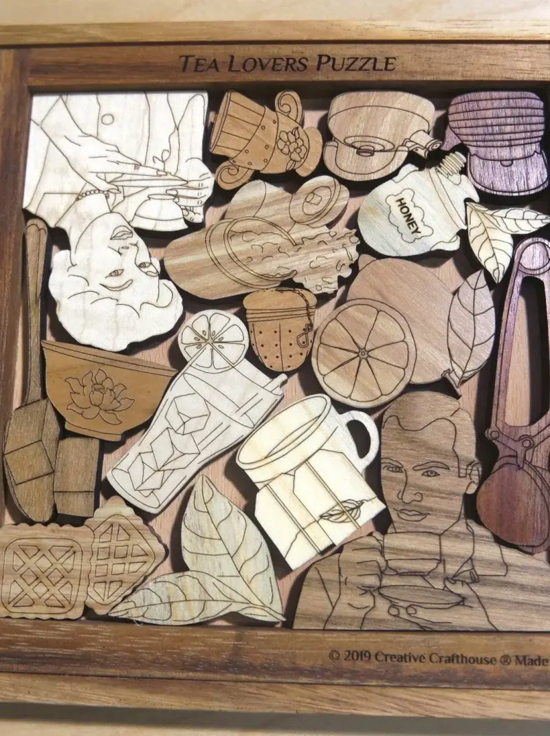 Tea Lover Wooden Table Puzzle Home Display