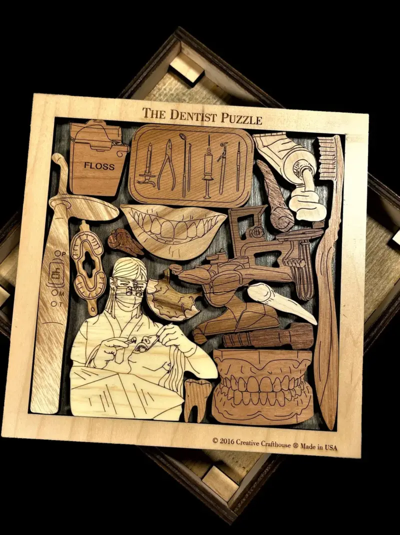 Dentist Office Wooden Brain Teaser Desk Ornament