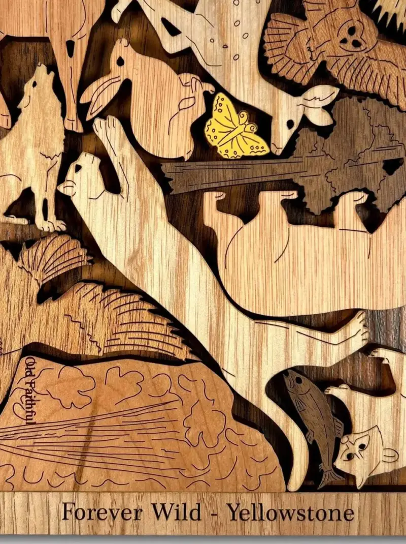 Yellowstone Park Scenic Wooden Desk Puzzle Decor